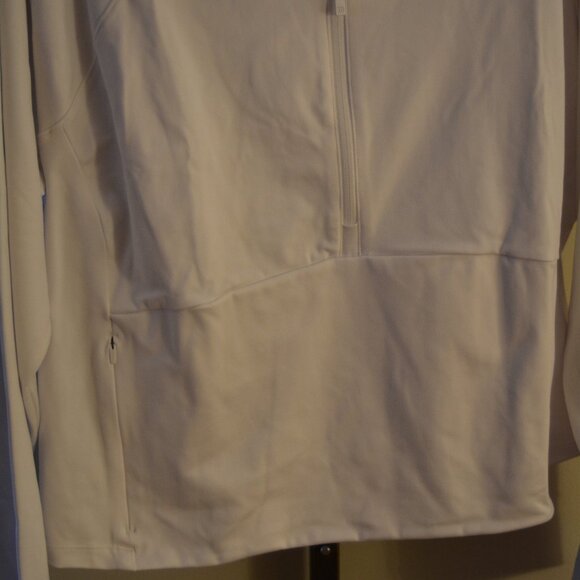 All in Motion Women’s White Quarter-Zip Pullover Top NWT Thumbhole Sleeves - Picture 3 of 9